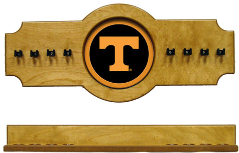 NCAA Tennesse Volunteers 2 pc Hanging Wall Pool Cue Stick Holder Rack - Oak