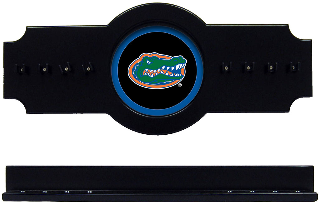 NCAA Florida Gators 2 pc Hanging Wall Pool Cue Stick Holder Rack - Black