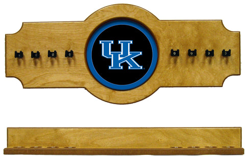 NCAA Kentucky Wildcats 2 pc Hanging Wall Pool Cue Stick Holder Rack - Oak