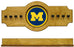 NCAA Michigan Wolverines 2 pc Hanging Wall Pool Cue Stick Holder Rack - Oak