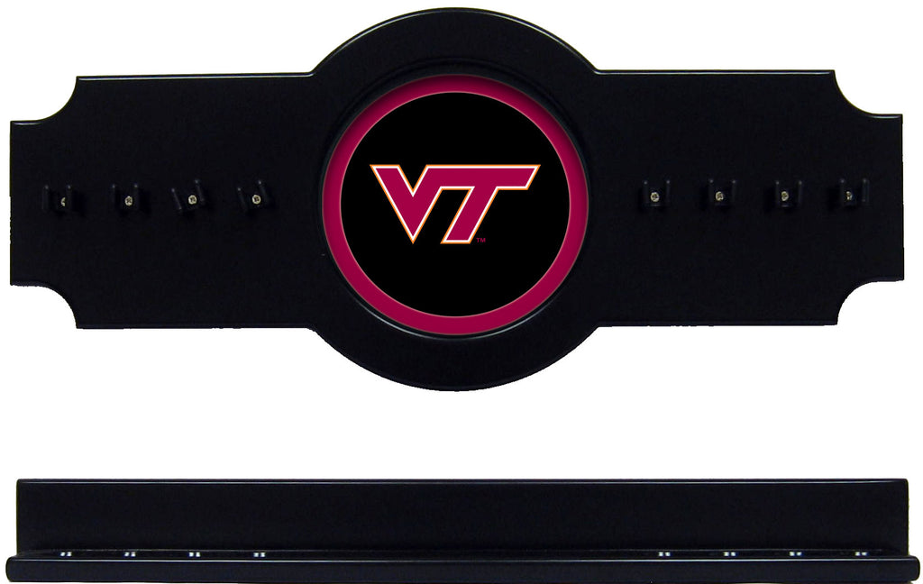 NCAA Virginia Tech Hokies 2 pc Hanging Wall Pool Cue Stick Holder Rack - Black