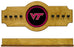 NCAA Virginia Tech Hokies 2 pc Hanging Wall Pool Cue Stick Holder Rack - Oak