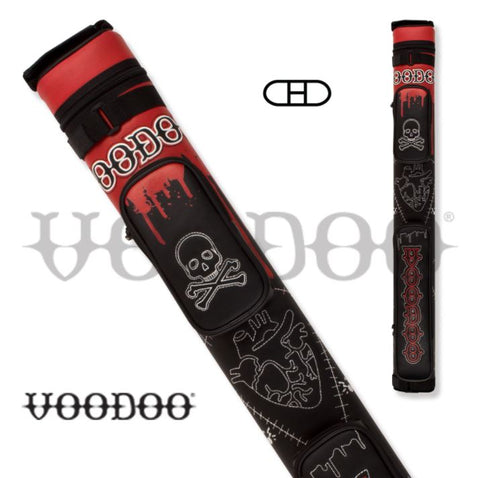 Voodoo VODC22A 2Bx2S Black/Red Billiards Pool Cue Stick Case