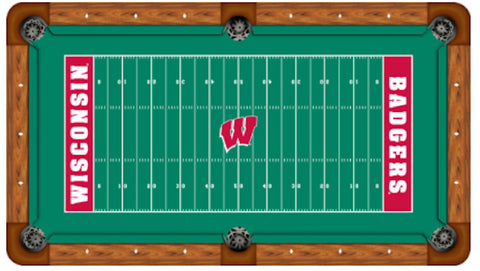 8' Wisconsin Badgers Pool Table Cloth Felt - Professional Worsted Wool Billiards