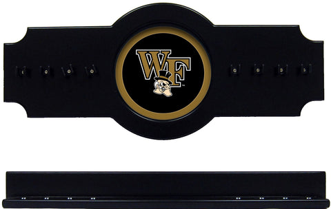 Wake Forest Demon Deacons 2 pc Hanging Wall Pool Cue Stick Holder Rack Black