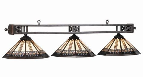 RAM Pool Table Lights Billiards Lighting WSL-B54 Three 3 Globes Stained Glass