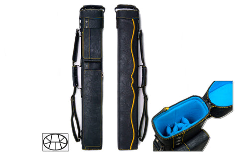 Delta Cue 033-018-9-YL 3Bx6S Black/Blue Billiards Pool Cue Stick Case