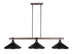 Toltec 1863-MBDW-424-MB Tacoma 3 Bulbs Bar Billiards Pool Table Island Light