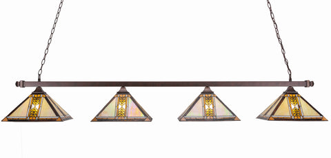 Toltec 404-BRZ-986 Square 4 Bulbs Bar Billiards Pool Table Island Light