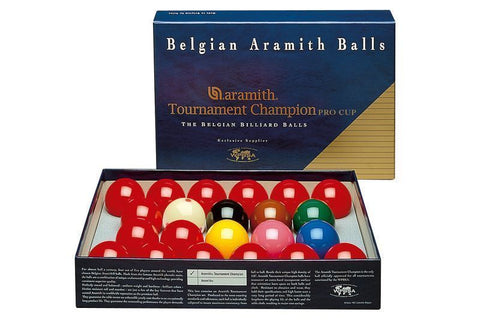 New Belgian Aramith Tournament of Champion Pro Cup Snooker Ball Set 2 1/16 inch