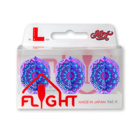 Shot! Darts SF6676 Shot L-Style L3 EZ Shape Violet Mandala Dart Flight Set