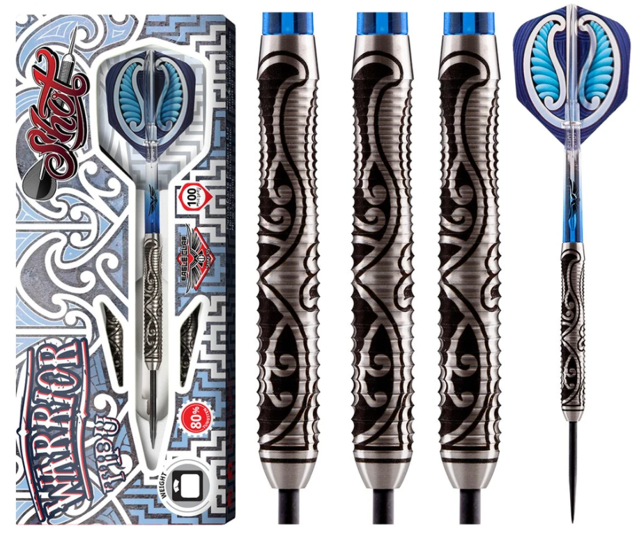 Shot Darts WTST-125 Warrior Tipu Steel Tip Dart Set 25gm